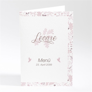 Menükarte Taufe blumenhaus rosa