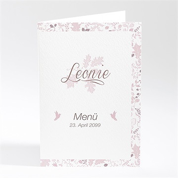 Menükarte Taufe Blumenhaus Rosa