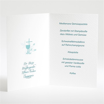 Menükarte Taufe Blumenhaus Blau - Vue 2