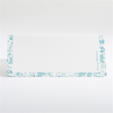 Tischkarte Taufe blumenhaus blau - Vue 2