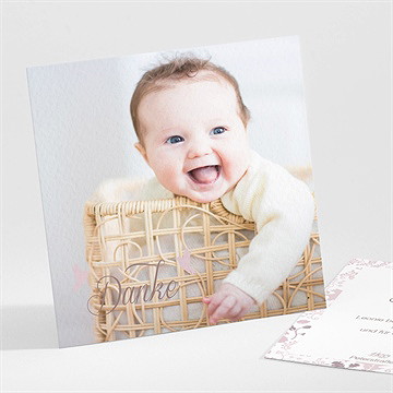 Dankeskarte Taufe blumenhaus rosa