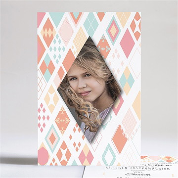 Einladung Kommunion geometriekarte