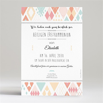 Einladung Kommunion geometriekarte - Vue 2