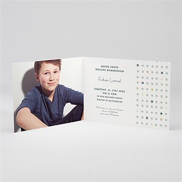 Einladung Kommunion geometrische blumenmotive - Vue 2