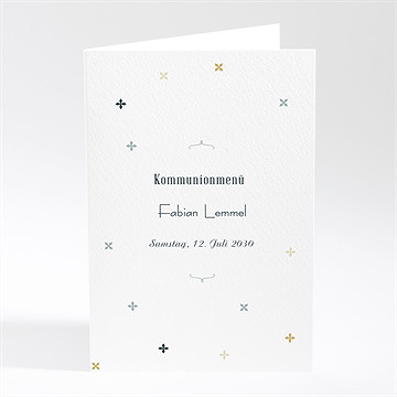 Menükarte Kommunion geometrische blumenmotive