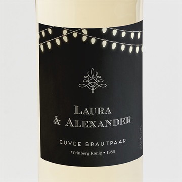 Flaschenetikett Hochzeit La­ter­nen­licht