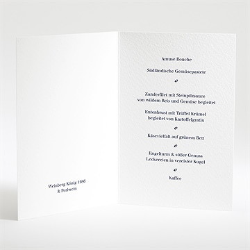 Menükarte Hochzeit Gravur Marineblau - Vue 2