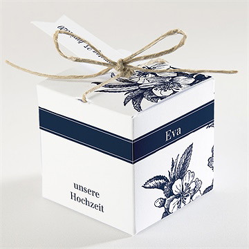 Geschenkbox Hochzeit Gravur Marineblau - Vue 2