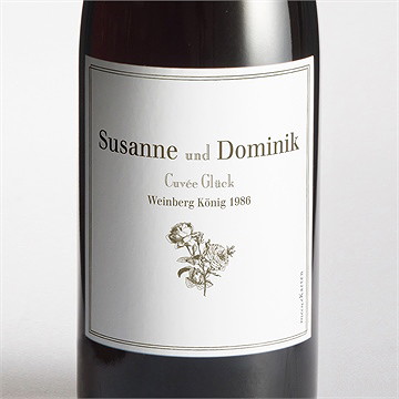 Flaschenetikett Hochzeit traditionell