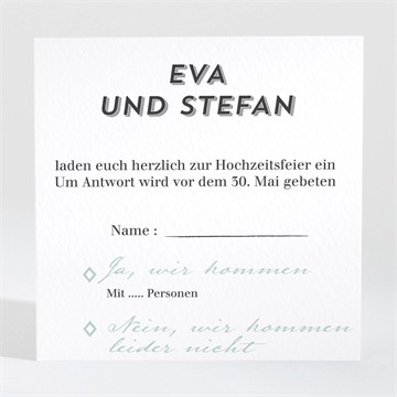 Antwortkarte Hochzeit Zickzack