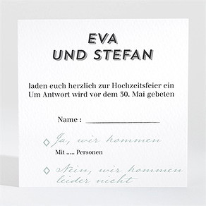 Antwortkarte Hochzeit zickzack
