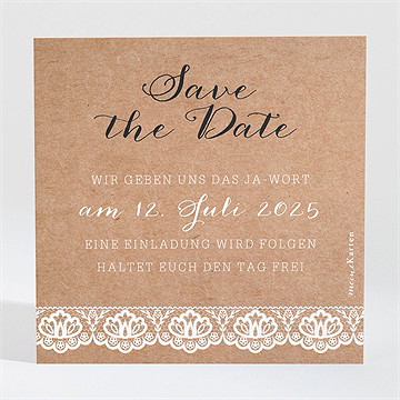 Save The Date Karte Rund Um Die Spitze