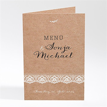 Menükarte Hochzeit Rund Um Die Spitze