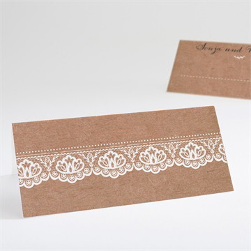 Tischkarte Hochzeit rund um die spitze