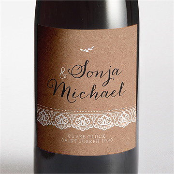 Flaschenetikett Hochzeit Rund Um Die Spitze