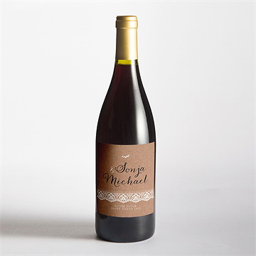 Flaschenetikett Hochzeit Rund Um Die Spitze - vue 2