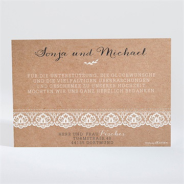 Dankeskarte Hochzeit Rund Um Die Spitze - Vue 2