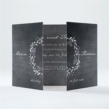Hochzeitseinladung Gravur auf schiefertafel