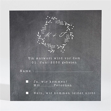 Antwortkarte Hochzeit Gravur Auf Schiefertafel