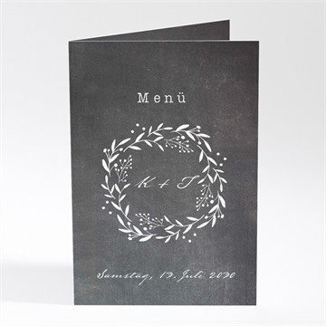 Menükarte Hochzeit Gravur auf schiefertafel