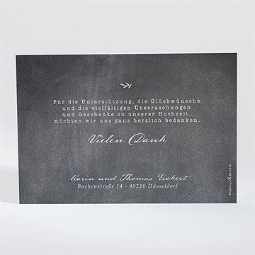 Dankeskarte Hochzeit gravur auf schiefertafel - Vue 2
