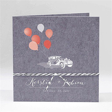 Hochzeitseinladung vintage auto
