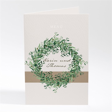 Menükarte Hochzeit frühlingskranz