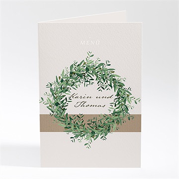 Menükarte Hochzeit frühlingskranz