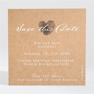 Save the Date Karte abdruck des herzens