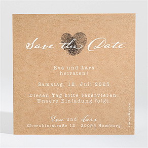 Save the Date Karte abdruck des herzens