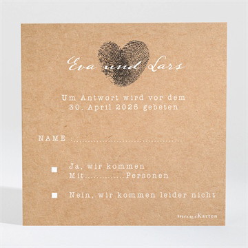 Antwortkarte Hochzeit abdruck des herzens