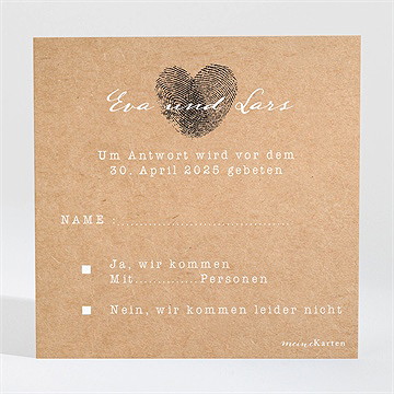 Antwortkarte Hochzeit abdruck des herzens