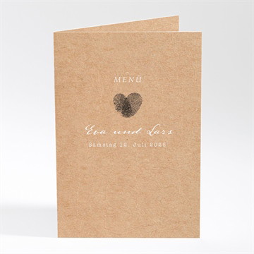 Menükarte Hochzeit Abdruck des herzens