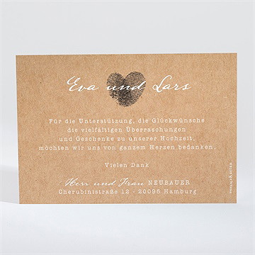 Dankeskarte Hochzeit abdruck des herzens - Vue 2