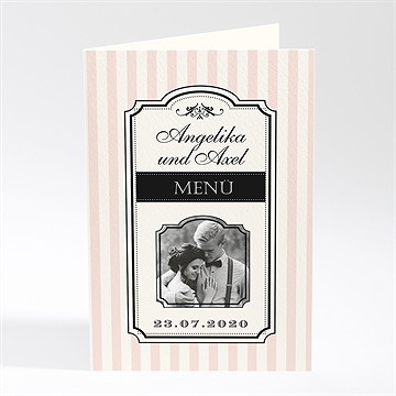 Menükarte Hochzeit Retro-Ambiente