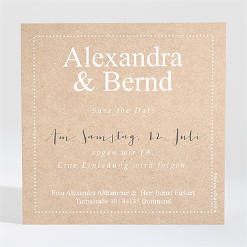 Save the Date Karte unsere story