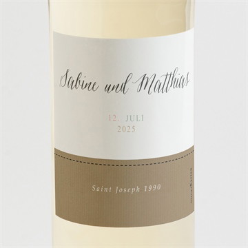 Flaschenetikett Hochzeit natürlich verbunden