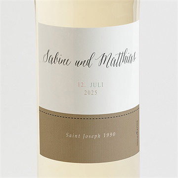 Flaschenetikett Hochzeit natürlich verbunden