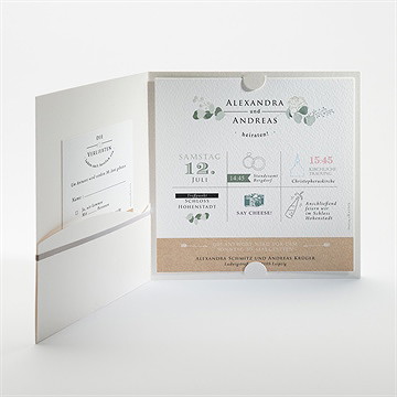 Hochzeitseinladung Silber-Linde - Sicht 2