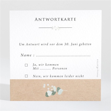 Antwortkarte Hochzeit Silber-linde