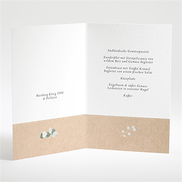 Menükarte Hochzeit silber-linde - Vue 2