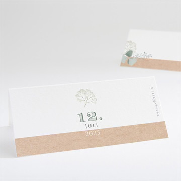 Tischkarte Hochzeit Silber-linde