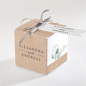 Geschenkbox Hochzeit silber-linde