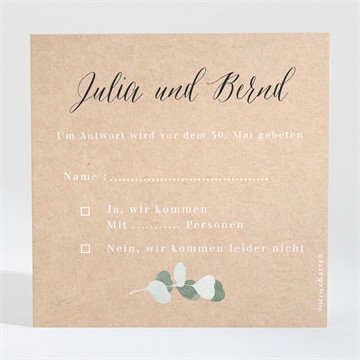Antwortkarte Hochzeit eukalyptus rustikal