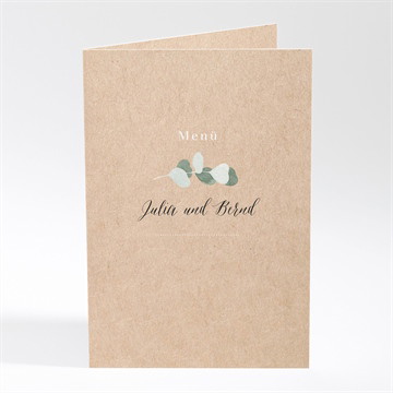 Menükarte Hochzeit eukalyptus rustikal