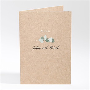 Menükarte Hochzeit eukalyptus rustikal