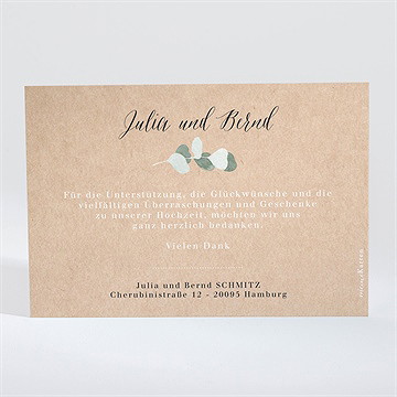 Dankeskarte Hochzeit Eukalyptus Rustikal - Vue 2