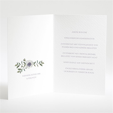 Menükarte Hochzeit zarte blüte - Vue 2