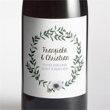 Flaschenetikett Hochzeit Zarte blüte