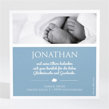 Dankeskarte Geburt Heißluftballon